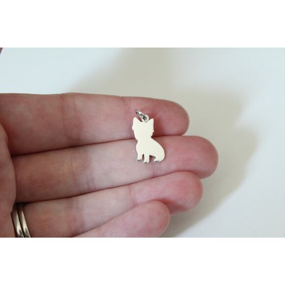 Sterling Silver Yorkie Dog Charm, Silver Yorkie Dog Charm, Yorkie Dog Charm - Picture 3 of 4